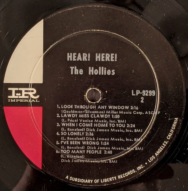The Hollies : Hear! Here! (LP, Album, Mono, 1st)