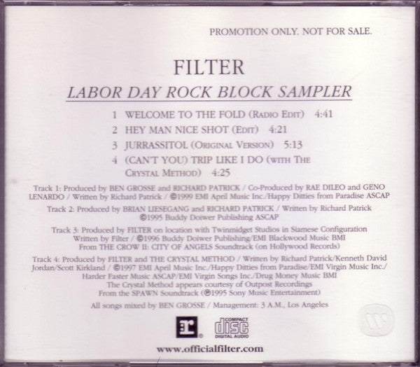 Filter (2) : Labor Day Rock Block Sampler (CD, Promo, Smplr)