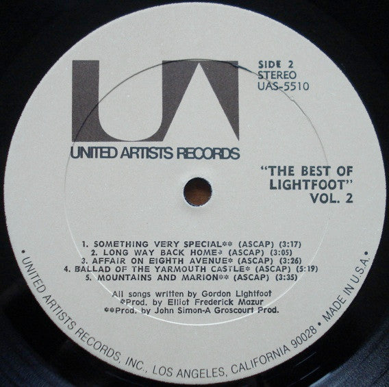 Gordon Lightfoot : Classic Lightfoot (The Best Of Lightfoot / Volume 2) (LP, Comp)