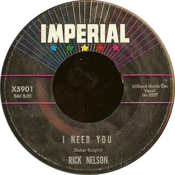 Ricky Nelson (2) : It's Up To You / I Need You (7")