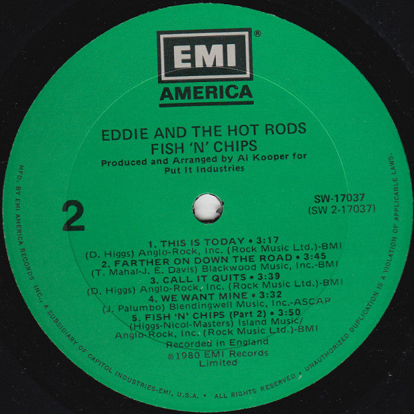 Eddie And The Hot Rods : Fish 'N' Chips (LP, Album)