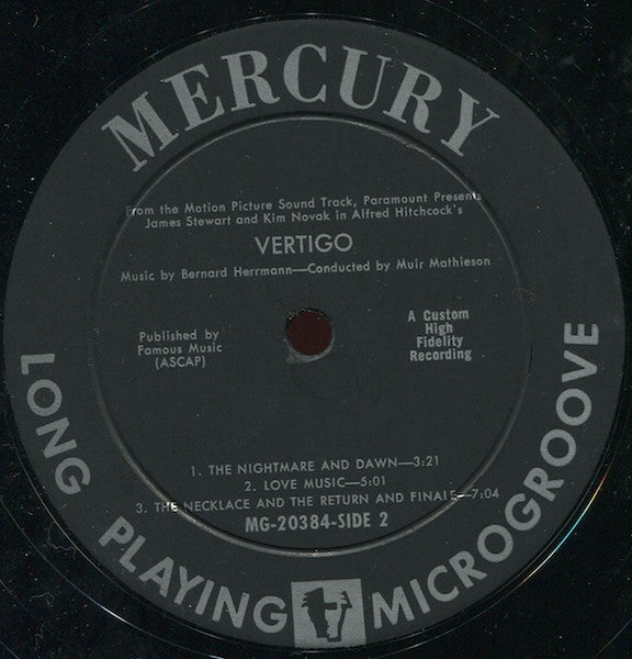 Bernard Herrmann : Vertigo (LP, Album, Mono)