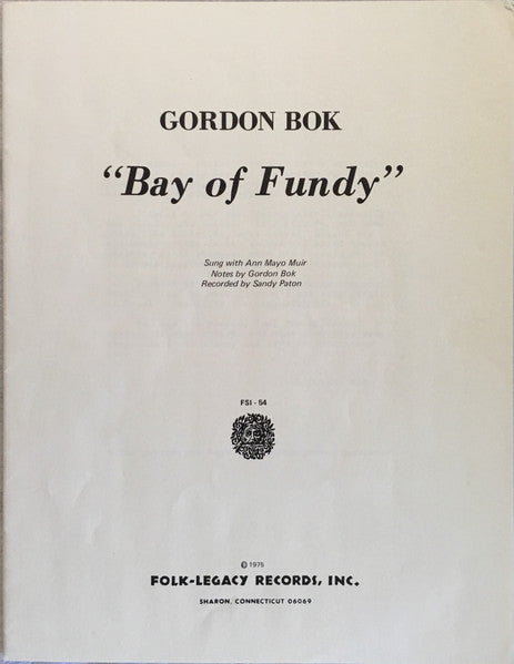 Gordon Bok : Bay Of Fundy (LP, Album)