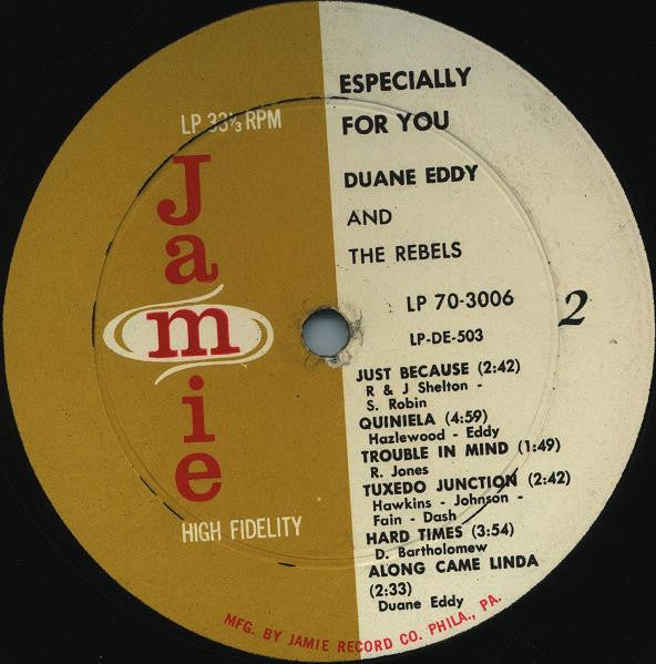 Duane Eddy And The Rebels : Especially For You (LP, Album, Mono)