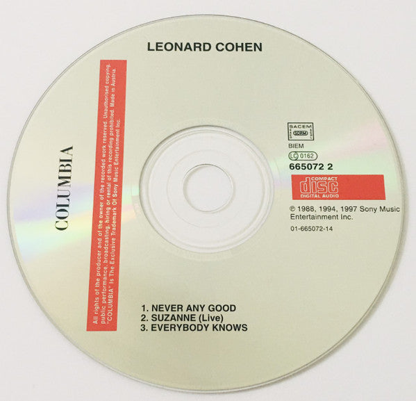 Leonard Cohen : Never Any Good (CD, Single)