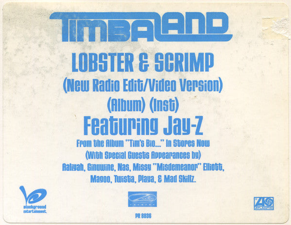 Timbaland : Lobster & Scrimp (12", Promo)
