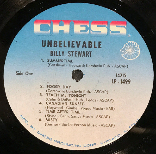 Billy Stewart : Unbelievable (LP, Album, Mono)