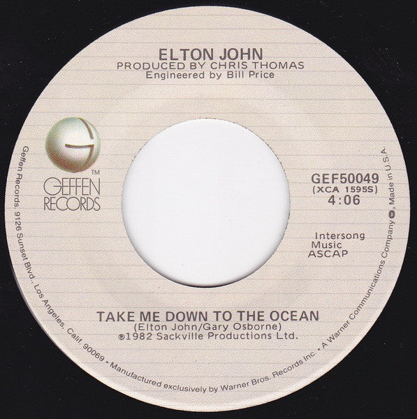 Elton John : Empty Garden (Hey Hey Johnny) (7", Single, Spe)