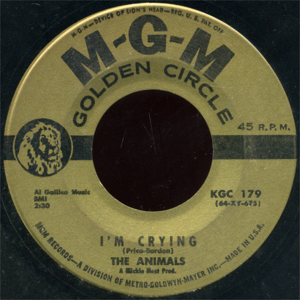 The Animals : The House Of The Rising Sun / I'm Crying (7", RE, Gol)