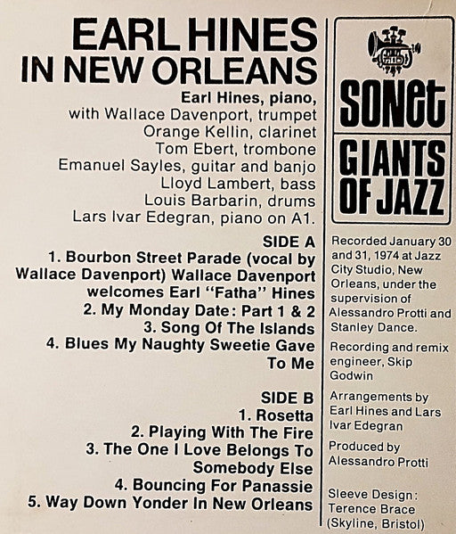 Earl Hines : Earl Hines In New Orleans (LP, Album)