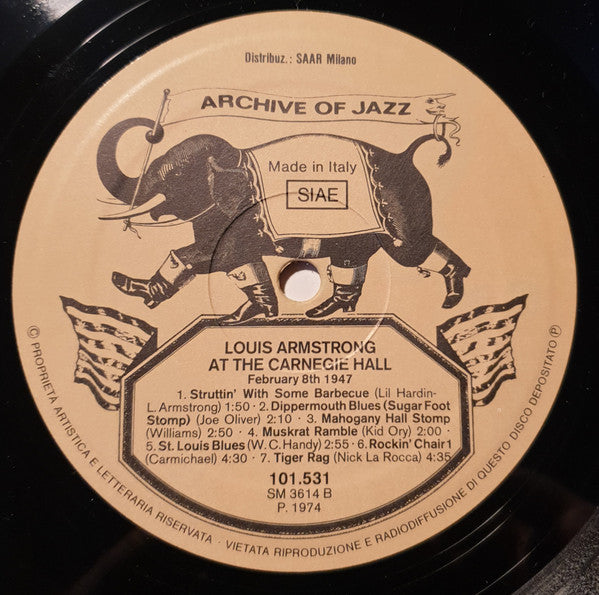Louis Armstrong : At The Carnegie Hall (LP, Album)
