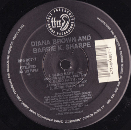 Diana Brown & Barrie K Sharpe : Blind Faith (12", Single)