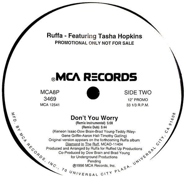 Ruffa Featuring Tasha Holiday : Don't You Worry (12", Promo)