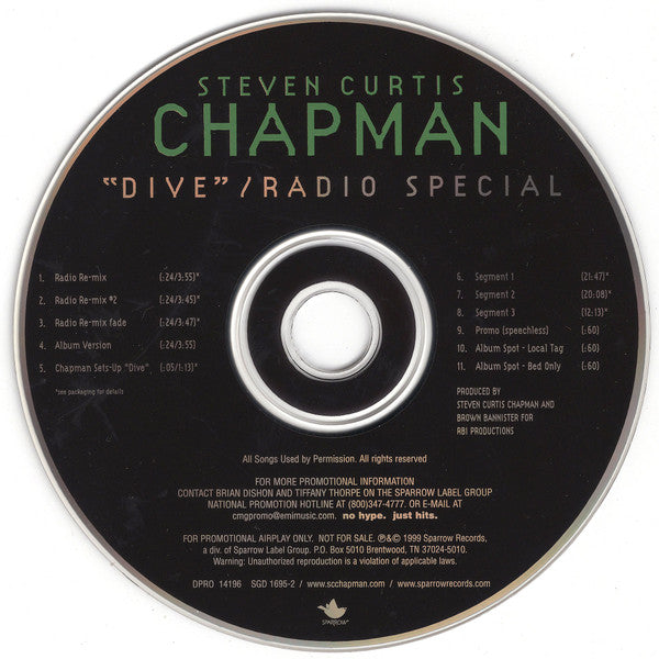 Steven Curtis Chapman : Dive / Radio Special (CD, Single, Promo)