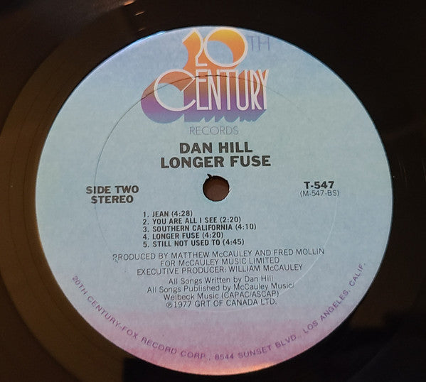 Dan Hill : Longer Fuse (LP, Album, Ter)