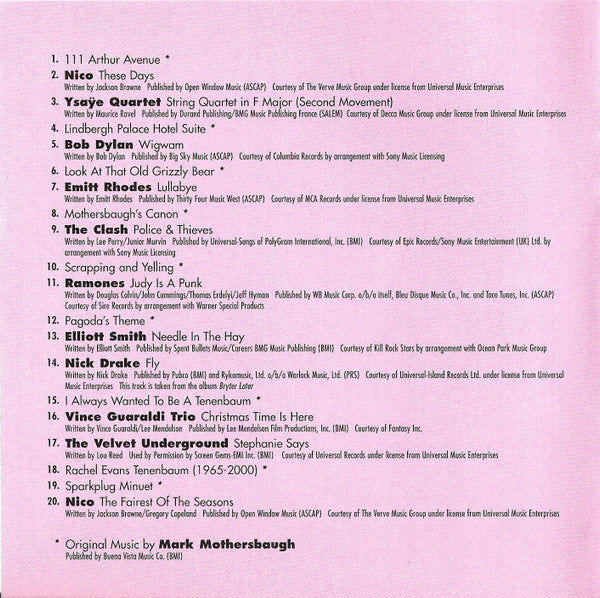 Various : The Royal Tenenbaums (Original Soundtrack) (CD, Comp)