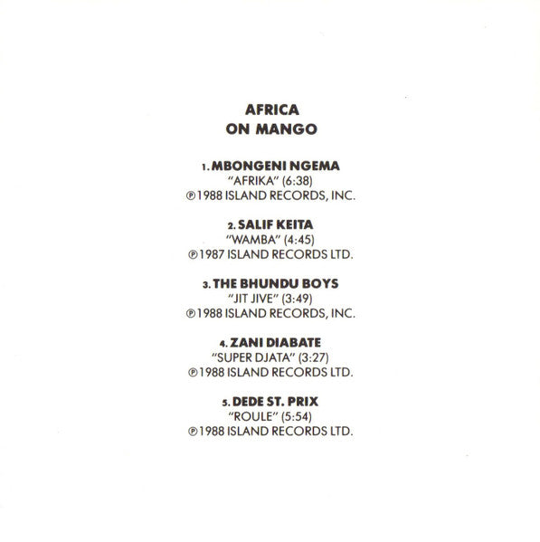 Various : Africa On Mango (CD, Comp, Promo)