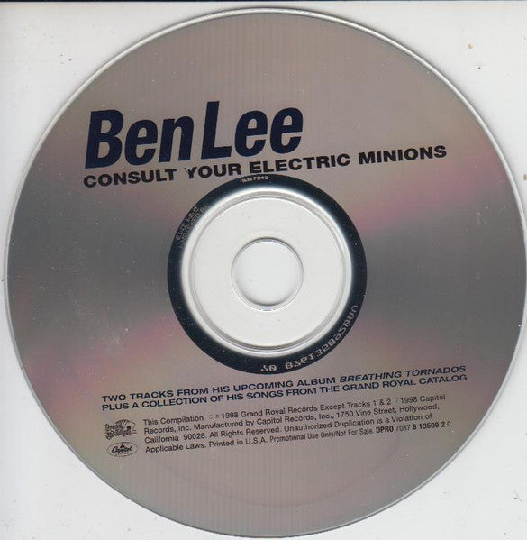 Ben Lee : Consult Your Electric Minions (CD, Comp, Promo)