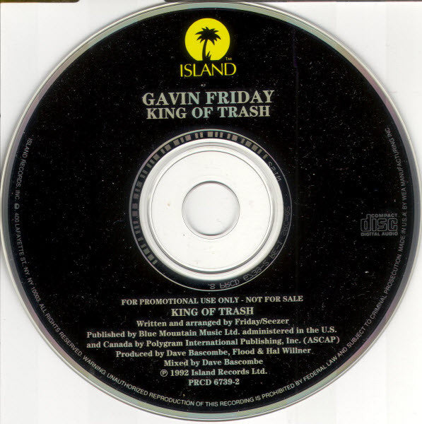 Gavin Friday : King Of Trash (CD, Single, Promo)