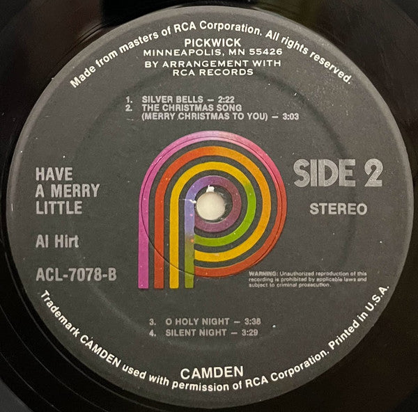 Al Hirt : Have A Merry Little (LP, Album, RE)