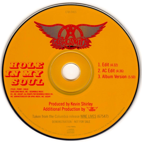 Aerosmith : Hole In My Soul (CD, Single, Promo)