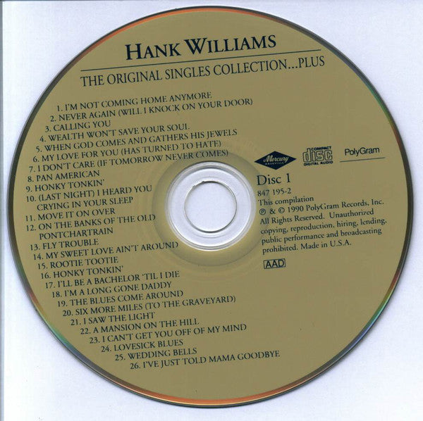 Hank Williams : The Original Singles Collection...Plus (3xCD, Comp + Box)
