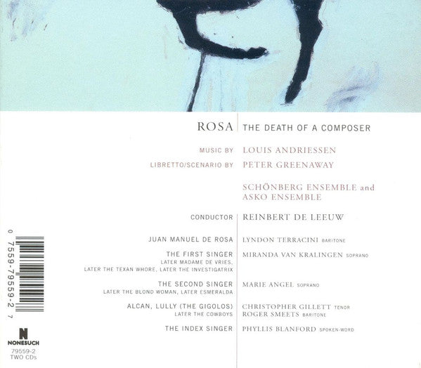 Louis Andriessen - Peter Greenaway : Rosa The Death Of A Composer (2xCD, Album)