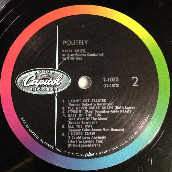 Keely Smith With Billy May And His Orchestra : Politely! (LP, Album, Mono, RP)