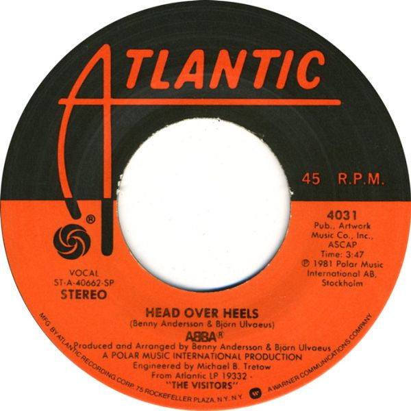 ABBA : The Visitors b/w Head Over Heels (7", Single, Spe)