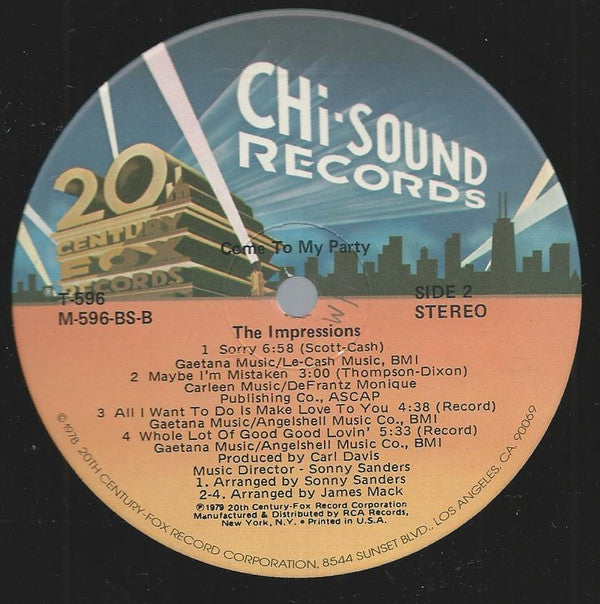 The Impressions : Come To My Party (LP, Album)