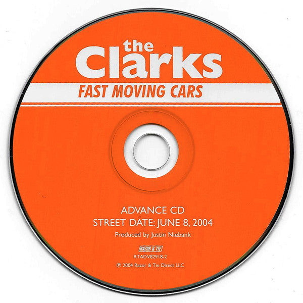 The Clarks (4) : Fast Moving Cars (CD, Advance, Album, Promo)