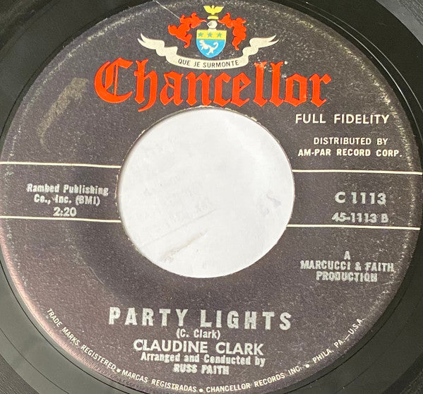 Claudine Clark : Disappointed / Party Lights (7", Single)