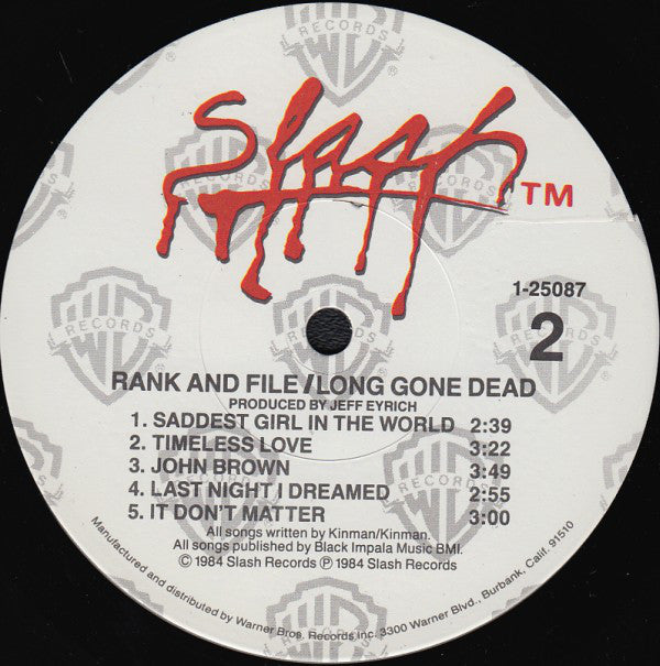 Rank & File : Long Gone Dead (LP, Album, Win)