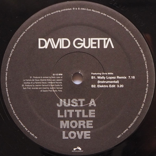 David Guetta Featuring Chris Willis : Just A Little More Love (12")