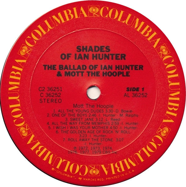 Ian Hunter : Shades Of Ian Hunter - The Ballad Of Ian Hunter & Mott The Hoople (2xLP, Comp, Ter)