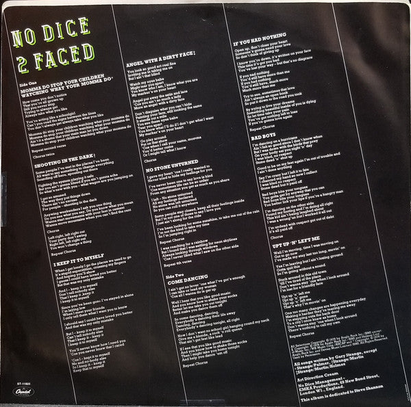 No Dice : 2 Faced (LP, Album)