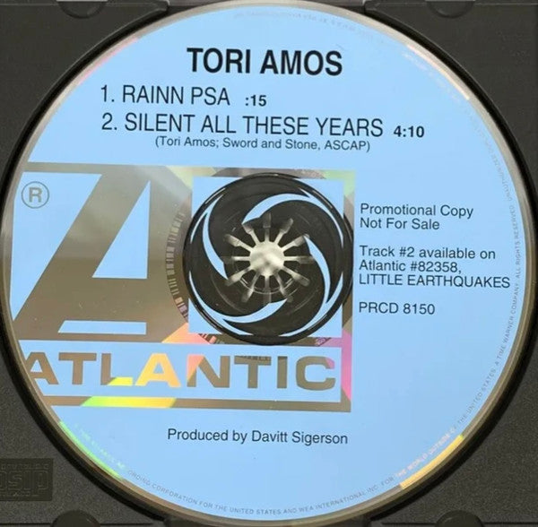 Tori Amos : RAINN PSA / Silent All These Years (CD, Single, Promo)
