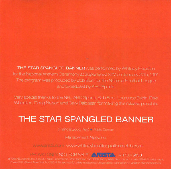 Whitney Houston : The Star Spangled Banner (CD, Single, Promo, RE)