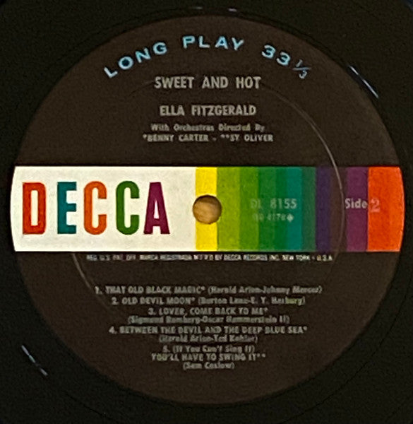 Ella Fitzgerald : Sweet And Hot (LP, Album, Mono, RP)