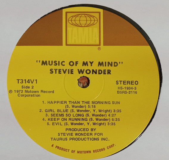 Stevie Wonder : Music Of My Mind (LP, Album, Gat)