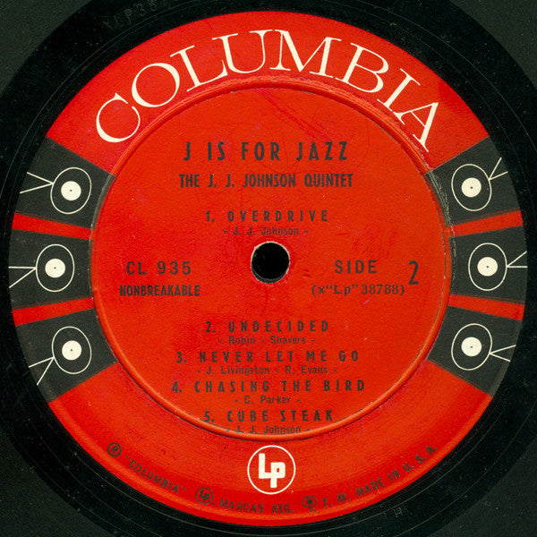 The J.J. Johnson Quintet : J Is For Jazz (LP, Mono)