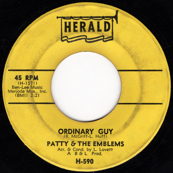 Patty & The Emblems : Mixed-Up, Shook-Up, Girl / Ordinary Guy (7", Single)
