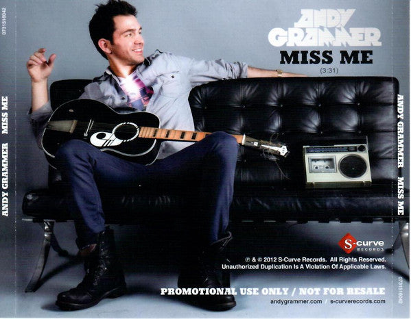 Andy Grammer : Miss Me (CD, Single, Promo)