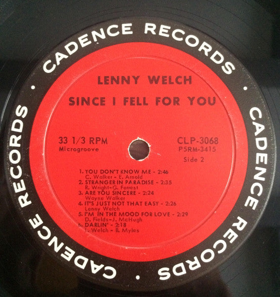 Lenny Welch : Since I Fell For You (LP, Album, Mono, Mic + LP)