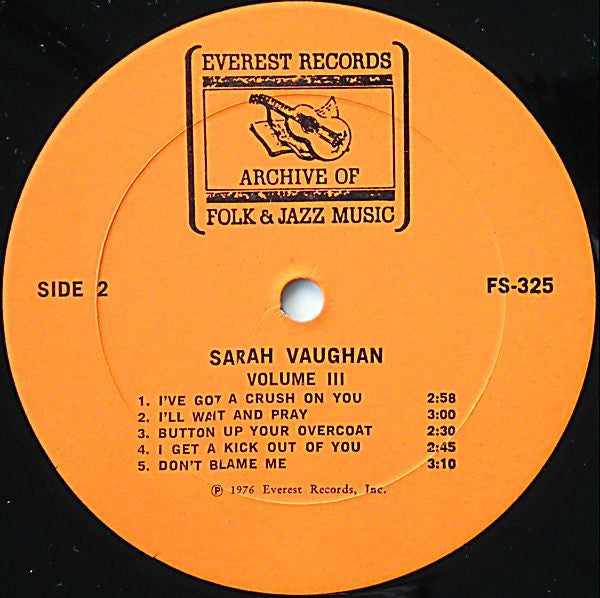 Sarah Vaughan : Volume III (LP, Comp)