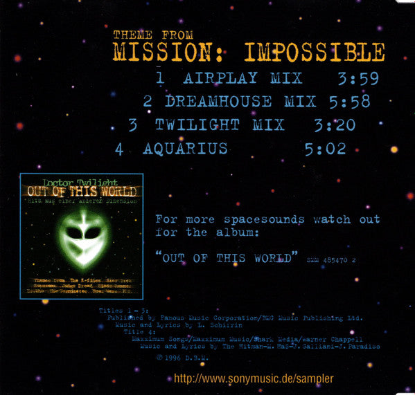 Doctor Twilight : Theme From Mission: Impossible (The Dreamhouse Mixes) (CD, Maxi)
