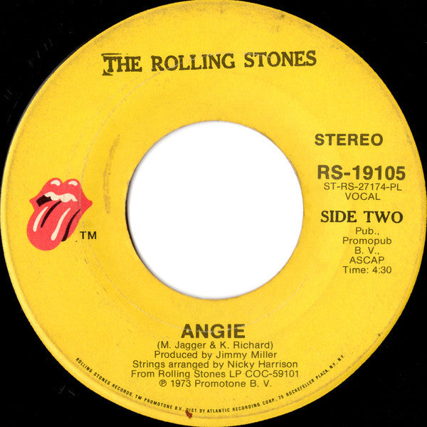 The Rolling Stones : Silver Train / Angie (7", Single, Pla)