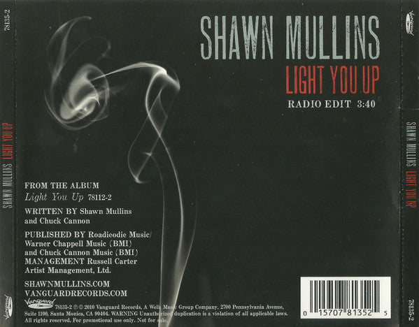 Shawn Mullins : Light You Up (CD, Single, Promo)
