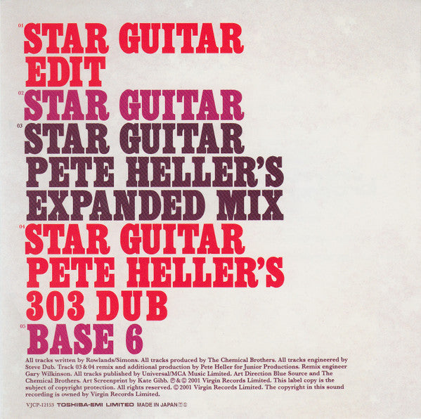 The Chemical Brothers : Star Guitar (CD, Maxi, Promo)