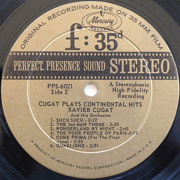 Xavier Cugat And His Orchestra : Cugat Plays Continental Hits (LP, Album)